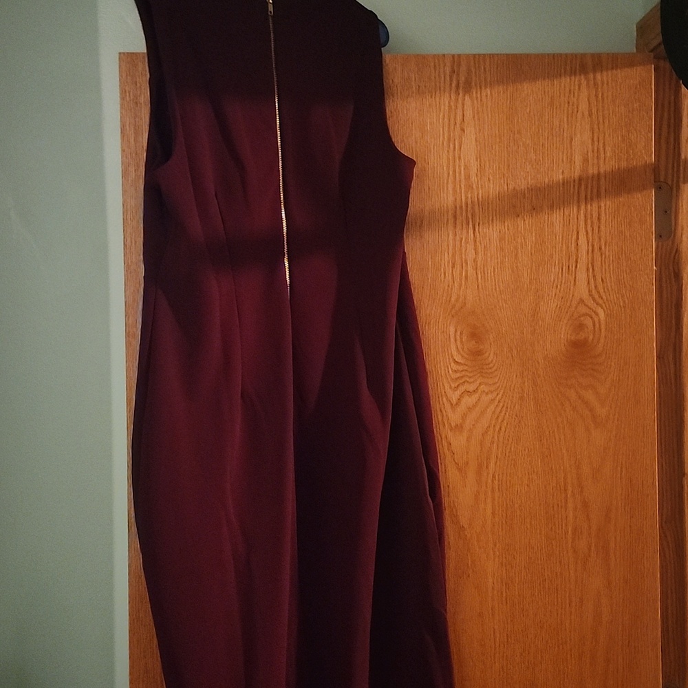 Nina Leonard Burgundy Midi Dress - Picture 4 of 5